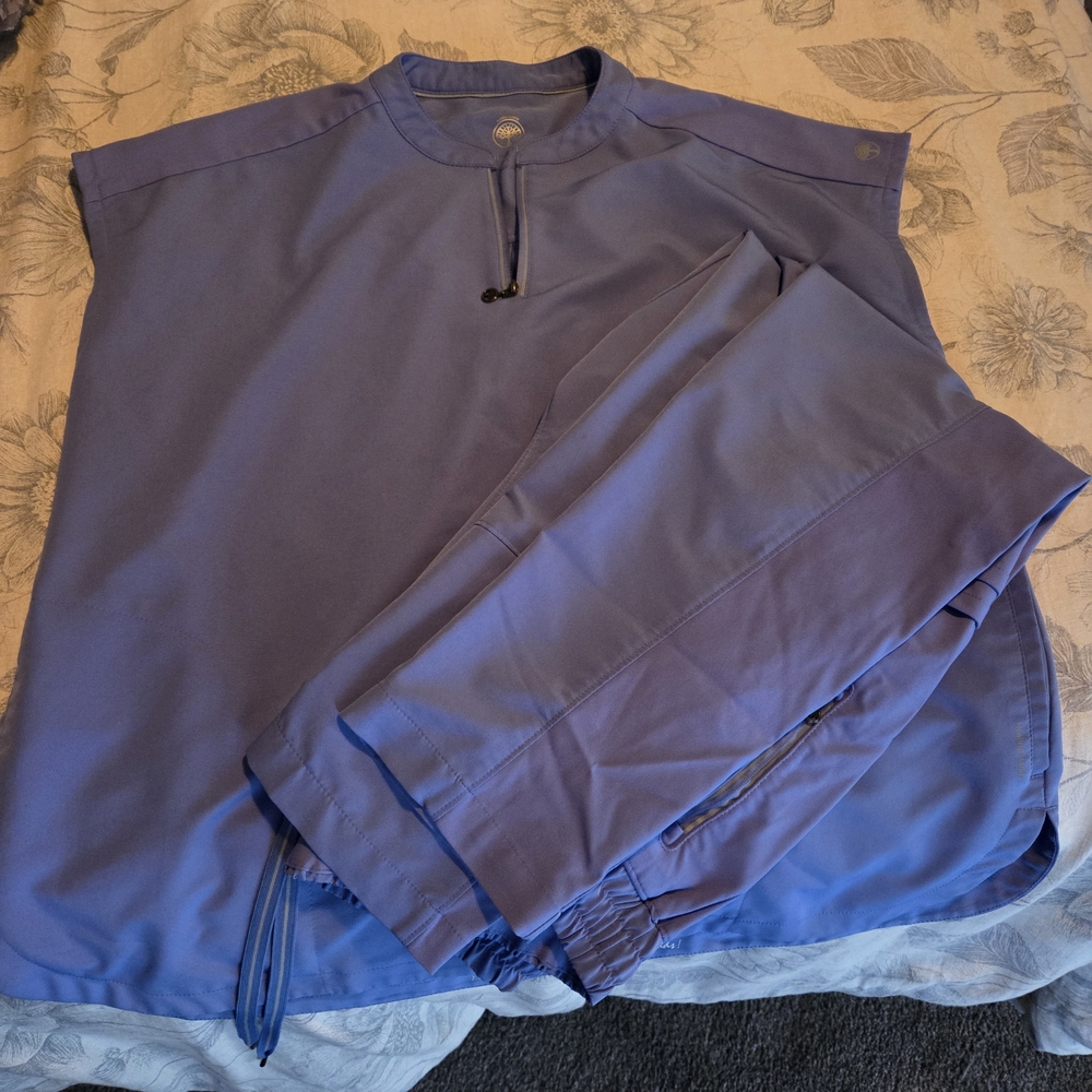 Healing Hands Blue Scrub Top and Pants Set
